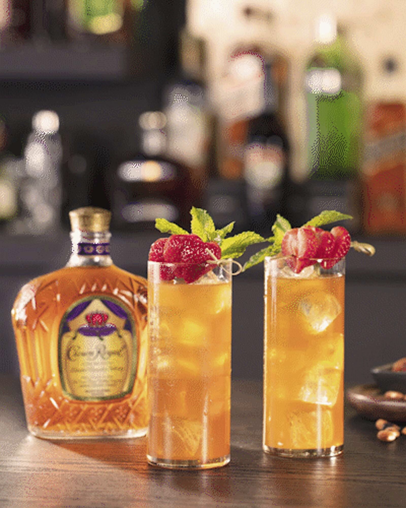 Crown Royal Strawberry Mint iced Tea Whisky Cocktail